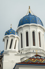 St. Nikolas cathedral - famous landmark of Chernivtsi, Ukraine. Also known as "Drunk church". Travel concept and historical heritage of Bukovina, Eastern Europe. 