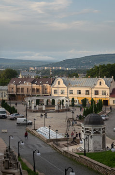Turkish square - famous landmark of Chernivtsi, Ukraine. Bukovina, Eastern Europe. Travel and vacation concept.  