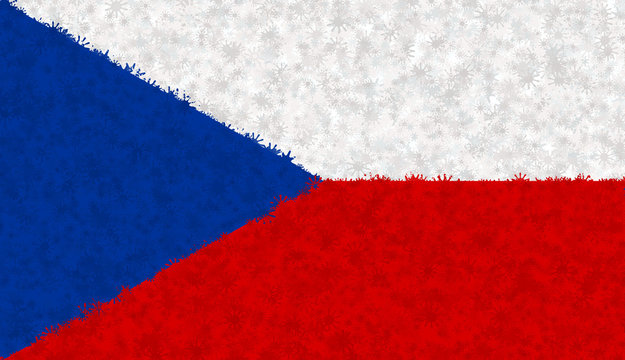 Graphic illustration of a Czech flag with a star pattern