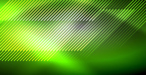 Neon glowing lines, magic energy space light concept, abstract background wallpaper design