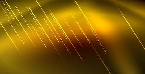 Neon glowing wave, magic energy and light motion background