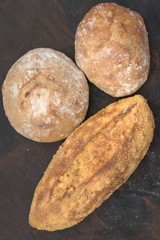 different crispy breads freshly baked