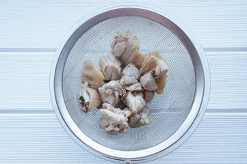 鶏肉の下茹で