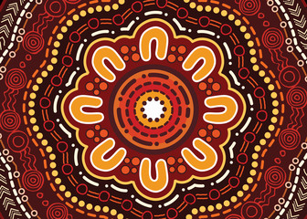 Illustration based on aboriginal style of background.
