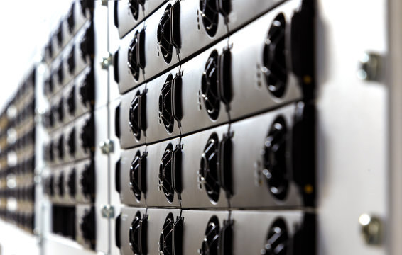 Component of computer server cooling system in brown tone