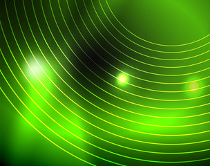 Dark space with neon color glowing lights abstract background