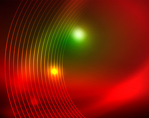Neon circles abstract background