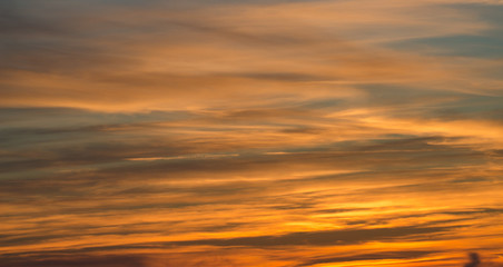 Red sky during sunset with clouds