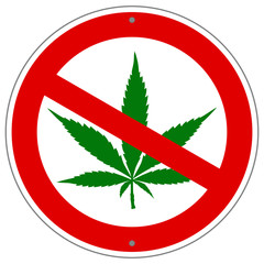 Hanf Verbot Schild isoliert Cannabis
