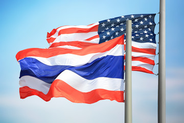 Flags of Thailand and the USA