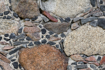 The texture of the old stone wall