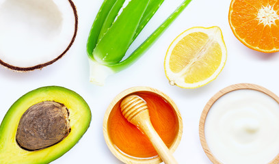 Natural ingredients for homemade skin care.