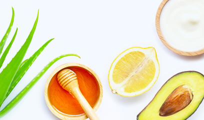 Natural ingredients for homemade skin care.