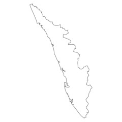 Fototapeta na wymiar Kerala. Map of India. Region India.