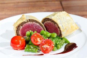 Pork tenderloin with broccoli puree.