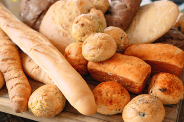 Variety of bread.