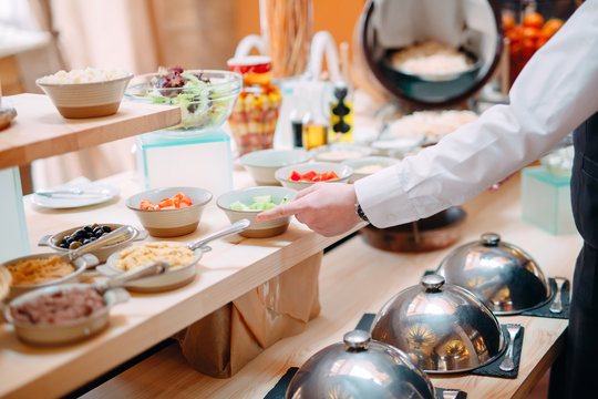 Breakfast Buffet At The Hotel Or Restaurant.