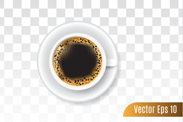 3d realistic vector of black coffee on isolated background