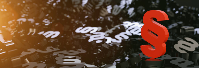 Symbol of Law and Justice - Paragraph / section sign - 3D Rendering