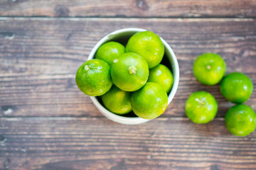 Fresh green lemon product in Thai agriculture