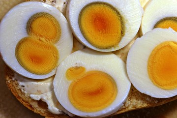 Brötchen mit Doppeldotterei