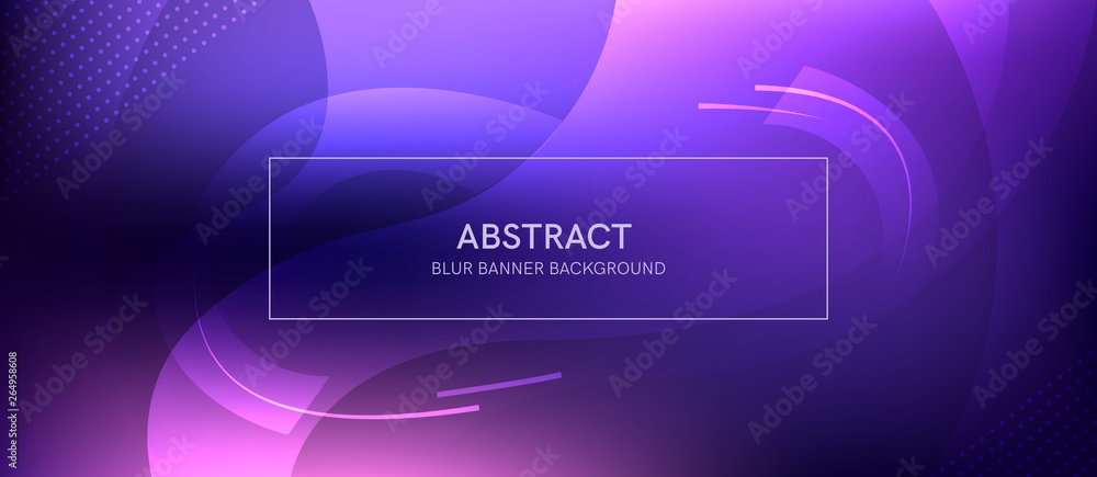 Poster abstract banner with a gradient shapes and blur