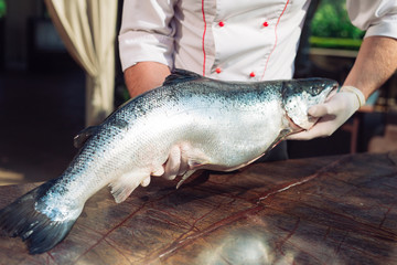 Chef keep the salmon.