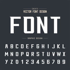 Font and alphabet vector, Bold Modern Typeface and letter number design, Graphic text on background