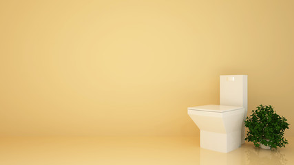 The interior minimal Flushing space and wall decoration - 3D Rendering	