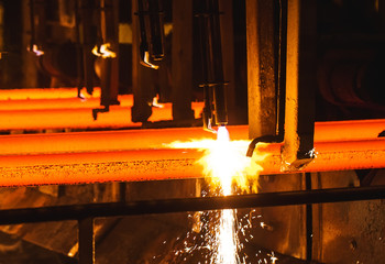 Steel Billets at Torch Cutting