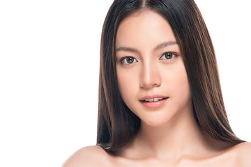 Fototapeta premium Beautiful Young asian Woman with Clean Fresh Skin