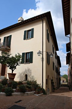 Italy, Umbria: Street to Solomeo.