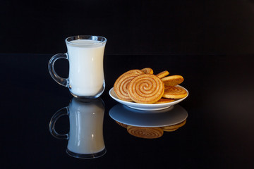 A cup of milk and shortbread