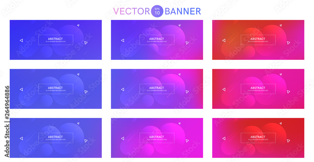 Poster Abstract banner with gradient shapes set