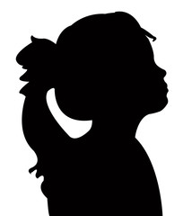 a girl head silhouette vector