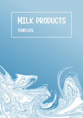 Advertising label, sticker, template of milk products.