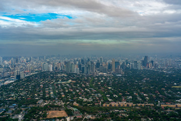 Aerial view of Metro manila sky scrapers