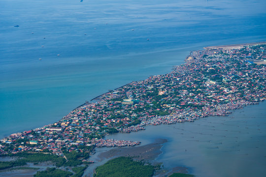 Aerial view of Philippines Manila Cavite province.