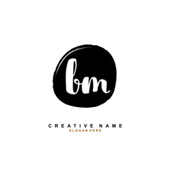 B M BM Initial logo template vector. Letter logo concept