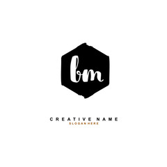 B M BM Initial logo template vector. Letter logo concept