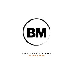 B M BM Initial logo template vector. Letter logo concept