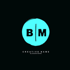 B M BM Initial logo template vector. Letter logo concept