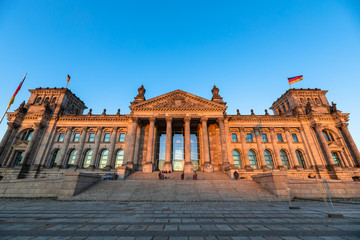 Front view of  the Reichstag building in Berlin