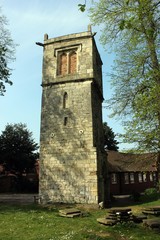 Fototapeta na wymiar Old St Lawrence Church Tower, York.