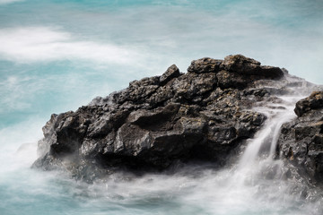 Wave And Lava Rocks Long Exposure, La Palma
