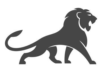 Lion logo on a white background