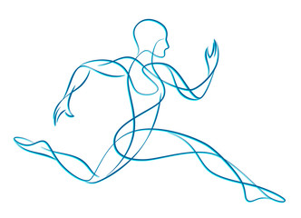 Stylized runner on a white background