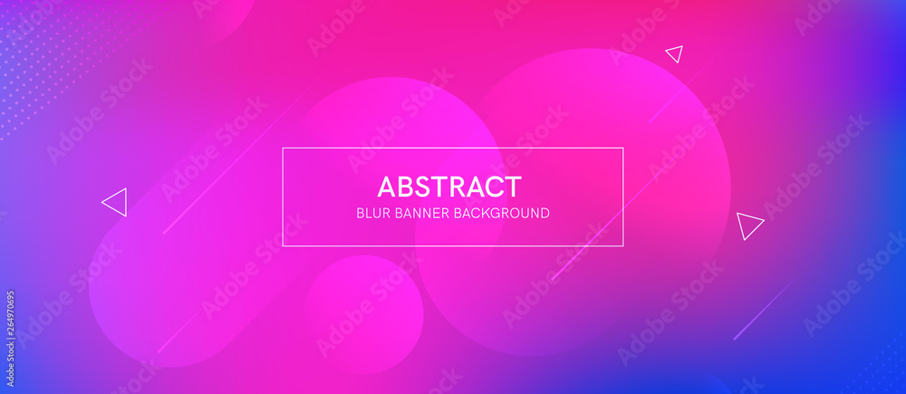 Poster abstract futurictic banner with a gradient shapes and blur