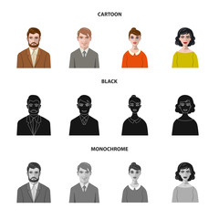 Vector illustration of hairstyle and profession  logo. Set of hairstyle and character  stock vector illustration.