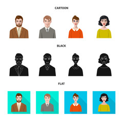 Vector illustration of hairstyle and profession  logo. Set of hairstyle and character  stock symbol for web.